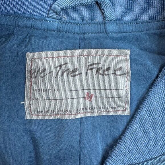 We The Free People Knockout Siren Bomber Jacket Blue - Picture 8 of 13
